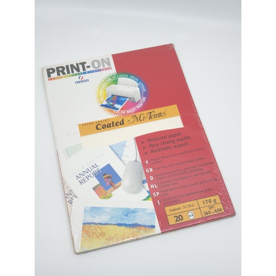 ورق طابعة ملونة كوتد ميتانس مبزر ايفوري 170غم 20 ورقة CANSON